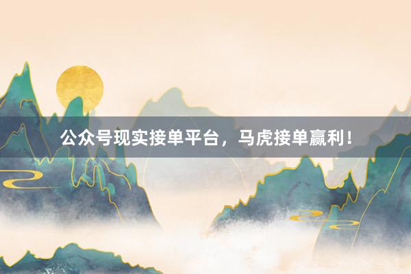 公众号现实接单平台，马虎接单赢利！