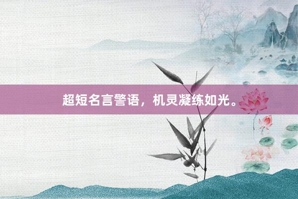 超短名言警语，机灵凝练如光。