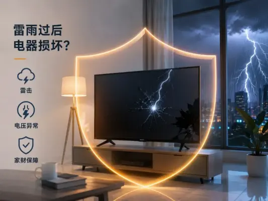 雷雨过后电视突然烧坏，家财险能赔吗？关键可能不是电视值多少钱