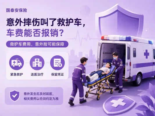 意外摔伤叫了救护车，几百元急救车费意外险能不能报？