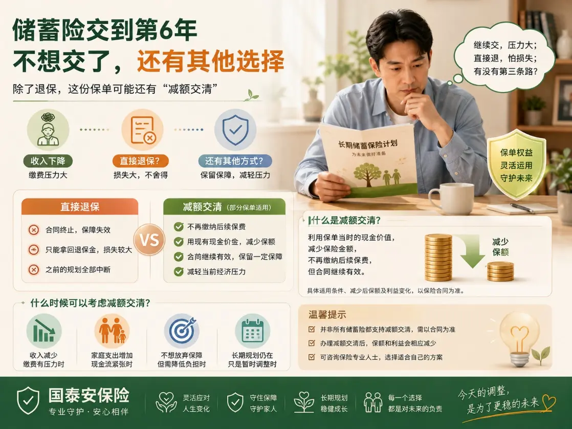 储蓄险交到第6年突然不想交了,除了退保,有些保单还有另一种选择(图1) 储蓄险交到第6年突然不想交了,除了退保,有些保单还有另一种选择(图1)