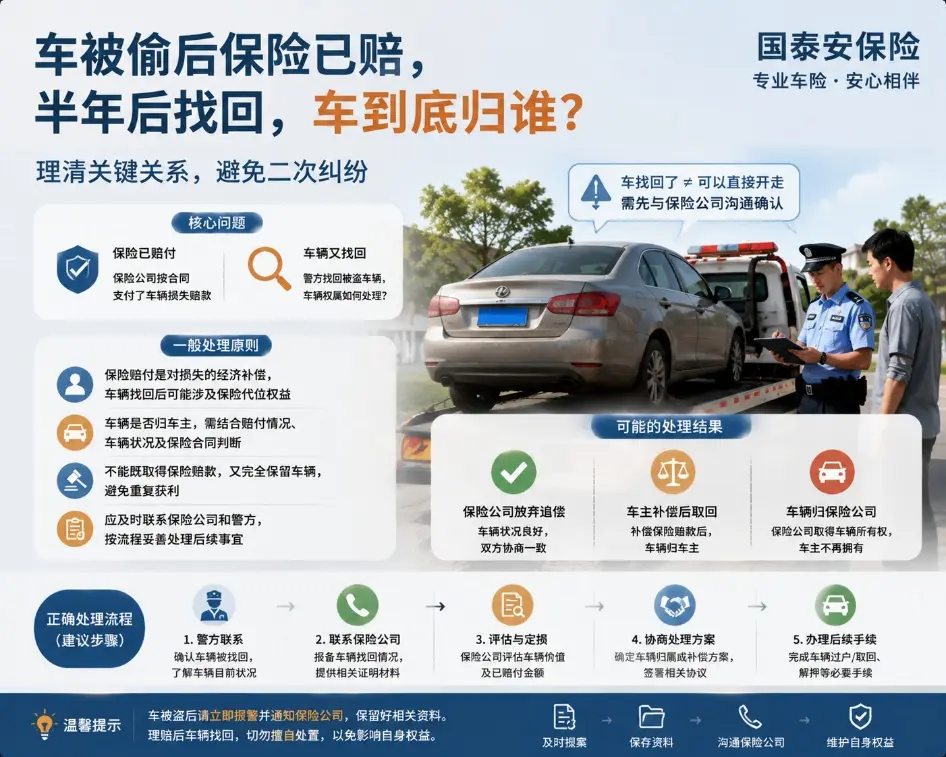 车被偷后保险已经赔了,半年后警方又把车找回来,这辆车还能直接开回家吗?(图1) 车被偷后保险已经赔了,半年后警方又把车找回来,这辆车还能直接开回家吗?(图1)