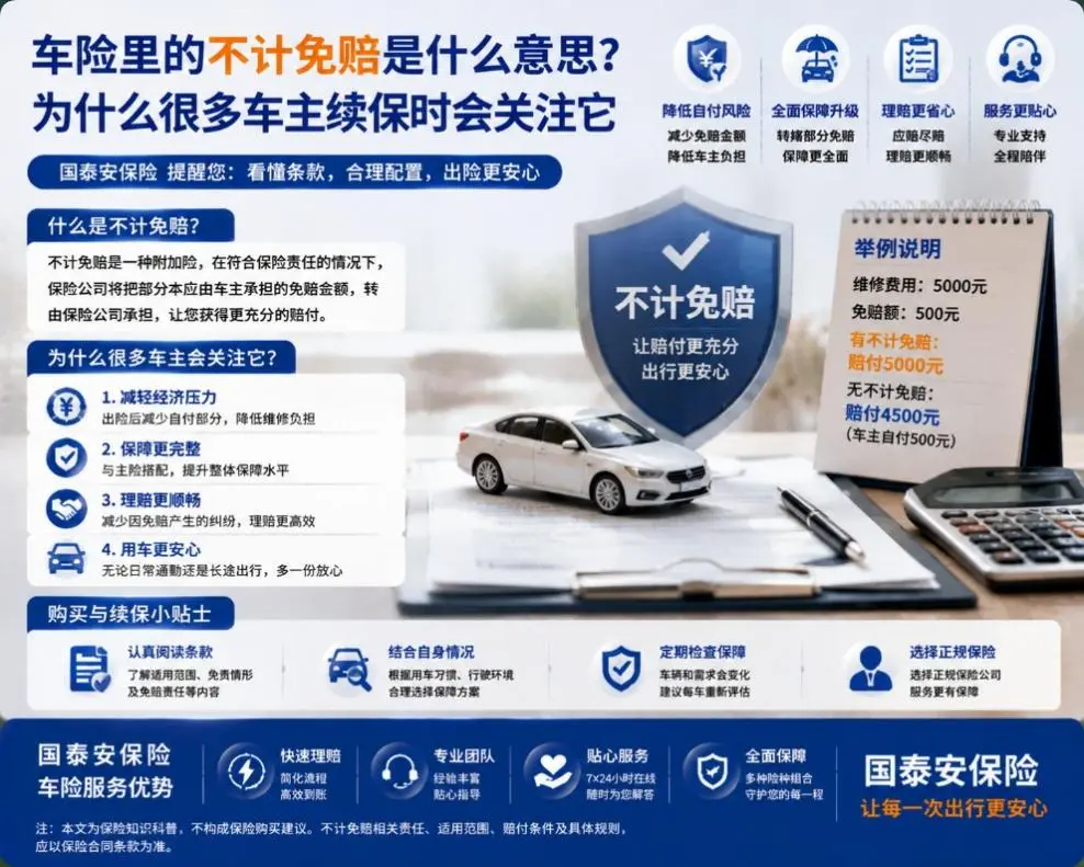 车险里的不计免赔是什么意思?为什么很多车主续保时会关注它(图1) 车险里的不计免赔是什么意思?为什么很多车主续保时会关注它(图1)