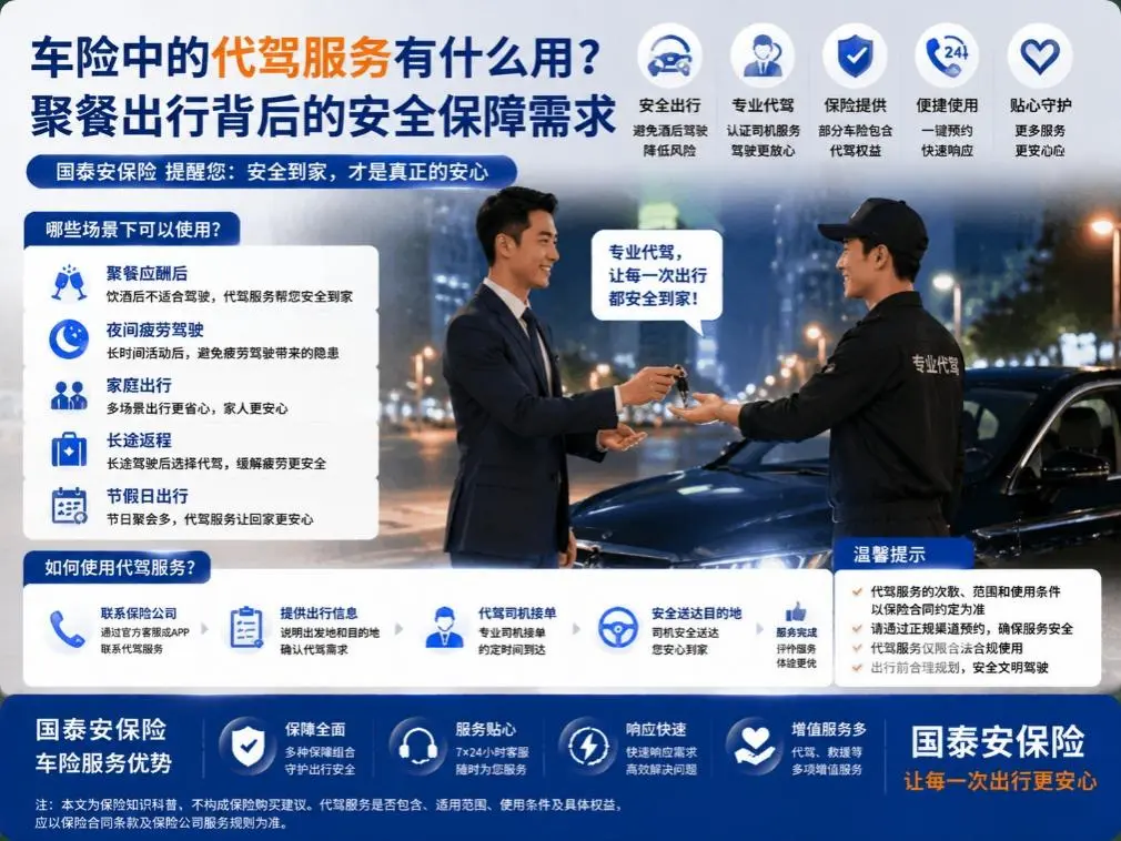 车险中的代驾服务有什么用？聚餐出行背后的安全保障需求(图1)